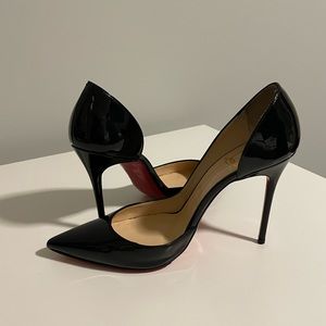 AUTHENTIC LOUBOUTIN IRIZA 100 PUMPS PATENT BLACK